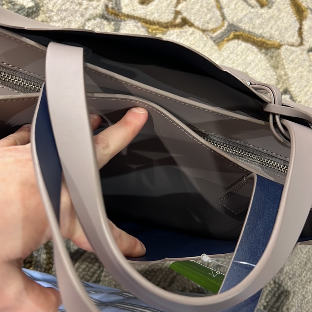 ♠️ Kate spade NWT $379 magnolia street small Mina gray blue leather satchel bag - Picture 12 of 15